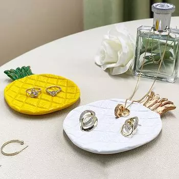 Декоративные подносы Ins Серьги Ожерелье Кольца Лоток для хранения Поддон в форме ананаса Подставка для закусок Чаша Органайзер для тарелок