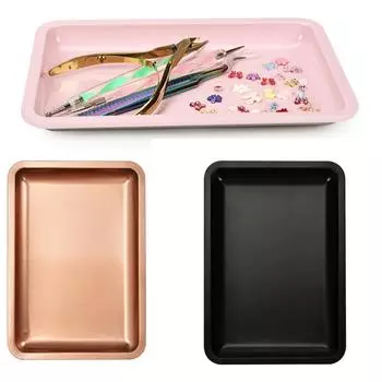 Декоративные подносы Прямоугольный поднос Металлический поднос Поднос для принадлежностей для нейл-арта Мини-поднос для маникюрных инструментов Хранение принадлежностей для нейл-арта фиолетовый