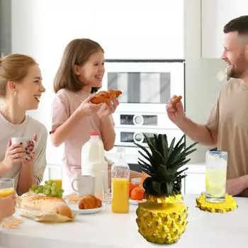 Декоративные подставки Yousheng 3D Pineapple, набор креативных подставок в виде ананаса, защищают стол от нагрева воды, подарок для друзей семьи