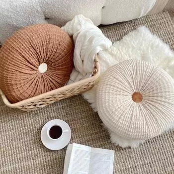Декоративные подушки Стиль Легкие Роскошные Колесообразные Круглые Однотонные Европейские Стулья Ручной Работы Окна Офисные Подушки Диван Подушка кофейный