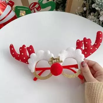 Декоративные рождественские очки, пластиковые очки из рога оленя, очки Санта-Снеговика, новый год A