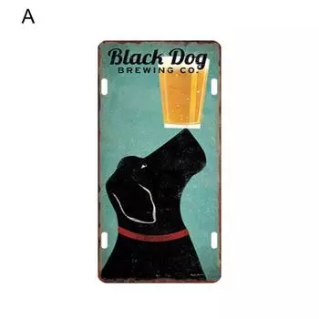 Декоративные таблички в винтажном классическом животном стиле, металлическая пластина с принтом собаки в деревенском стиле для кухни B