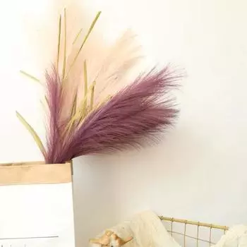 Декоративный экологически чистый привлекательный реалистичный многоцветный бессмертный букет с имитацией пампасной травы шампанского