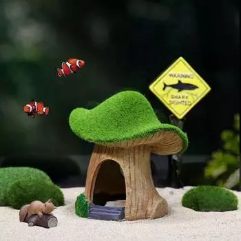 Декоративный аквариумный грибной домик-симулятор рыбной пещеры для креветок-отшельников Style A