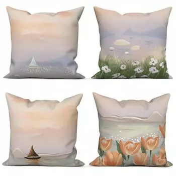 Декоративный чехол для подушки, украшение для домашнего дивана, красивый пейзаж, наволочка, скандинавский плед 40x40cm