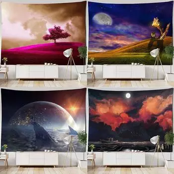 Декоративный гобелен «Звездное небо, вселенная», украшение для дома, офис, гостиная, гобелен 100x75cm