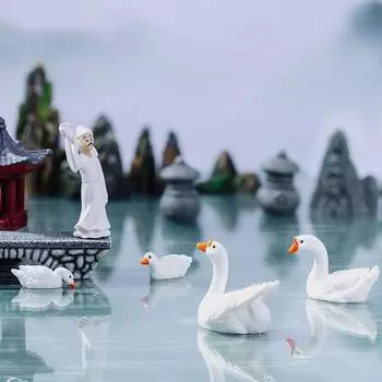 Декоративный каменный павильон мостик из смолы реалистичный мостик из песчаника фигурка имитация гуся микроландшафтные украшения