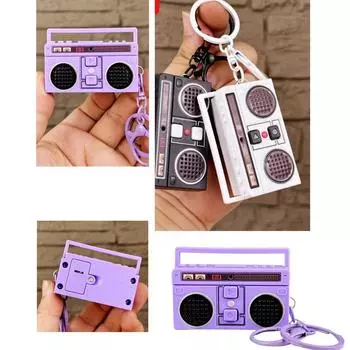 Декоративный кулон в виде рекордера, старинный маленький брелок в виде рекордера с детальной пластиковой текстурой ручной работы для сумки с ключами чёрный