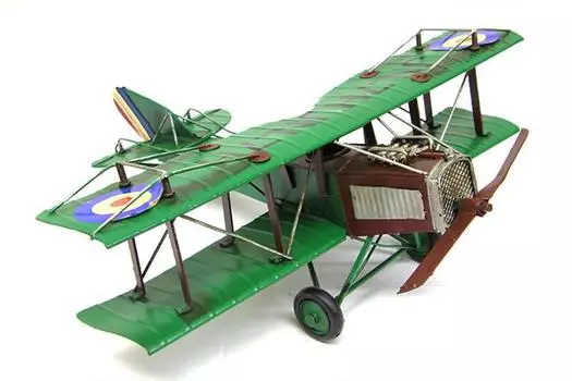 Декоративный металлический самолет-биплан