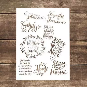 Декоративный многоразовый семейный трафарет размера А4, трафареты для рисования для поделок, скрабукинг, роспись по дереву, холсту, полу, стенам и плитке