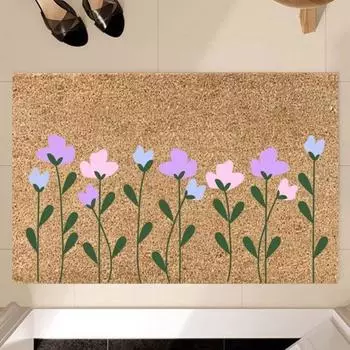 Декоративный напольный ковер Дверной коврик с цветочным принтом Высоко впитывающий износостойкий нескользящий домашний напольный коврик