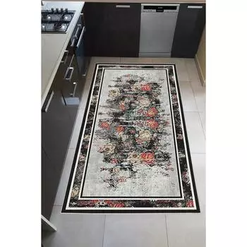 Декоративный нескользящий базовый бордюр с цветочным и розовым узором Кухонный ковер Специальный дизайн, тонкий, моющийся ковер