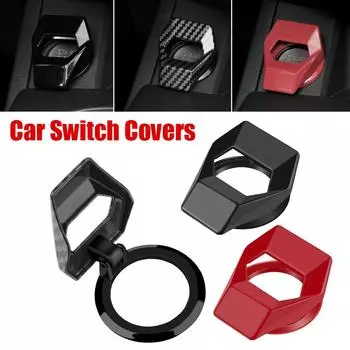 Декоративный переключатель двигателя автомобиля, крышка кнопки запуска и остановки, универсальная крышка для автомобильного стайлинга, крышка контроллера зажигания, декоративная защита салона красный