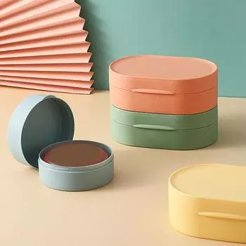Декоративный простой практичный маленький однотонный контейнер для мыла, ящик для хранения, сливная стойка, мыльница S розовый