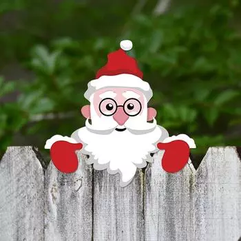 Декоративный самодельный рождественский забор Peeker Festival Garden Hanging Decoration Home Outdoor Garden Patio Fence Lawn Sign Decorations