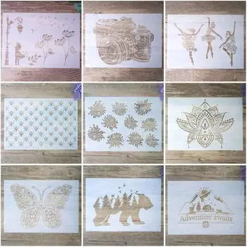 Декоративный трафарет медведя размера А4, трафареты для рисования для поделок, скрабукинг, роспись по дереву, холсту, полу, стенам и плитке