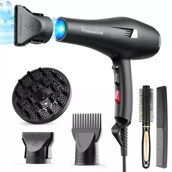 Dekuri Hair Large Air Быстрая сушка Концентрированный отрицательный Включает воздух 2 уровня ветра 3 уровня нагрева Оснащен охлаждением Перегрев