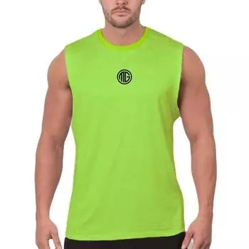 Делай работу, бренд Muscleguys, быстросохнущая сетка, бодибилдинг, фитнес, тренировки, летняя мода, дышащий жилет с круглым вырезом и принтом M зелёный