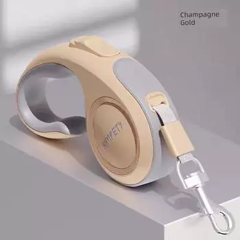 Dele Puppy Dog Hand Holding Rope Automatic Retractable Dog Chain Dog Leash Teddy Small Size Dogs Golden Retriever Pet Supplies kimpets [champagne gold] Small size 3 meters