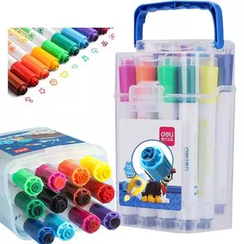 DELI 12 Art Толстая круглая ручка для мультяшных наклеек Ручка гладкая цветная быстросохнущая не пачкая руки моющаяся цветная ручка набор из 12 шт.