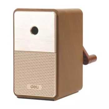 deli E71160 Ручная точилка для карандашей Коричневый Коричневый Простой дизайн Компактный и стильный Функция автоматической подачи пера Легко чистить с большой емкостью для пыли