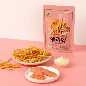 Deli Huang со вкусом жареной икры минтая 20 г, корейские закуски Deli Huang grilled pollack roe flavor