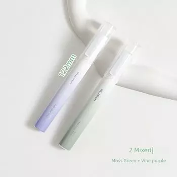 Deli Nusai Pen-Shaped Solid Glue Stick for Students Small Convenient Transparent Solid Glue High Viscosity Glue Stick for Students [2 mixed] Moss Green + vines purple