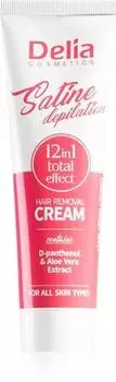 Delia Cosmetics Satin Depilation 12in1 Крем для удаления волос с полным эффектом для всех типов кожи TU прозрачный