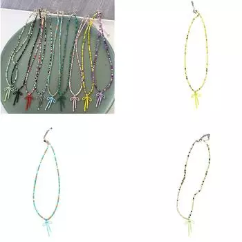 Нежная цепочка-бантик для ключицы, разноцветная бисерная бабочка, воротник-бант, ювелирное ожерелье для ключицы для женщин и девочек зелёный