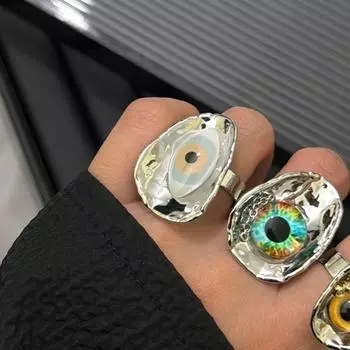 Delicate Devil s Eye Ring Vintage Opening Finger Ring Aesthetic Blue Eyes Glaze Ring Party Favors style D