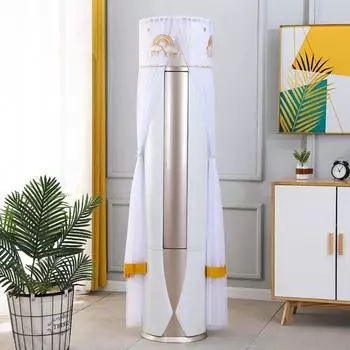 Delicate Embroidered Air Conditioning Cover Romantic Dustproof Cover Decor Living Room Style 1