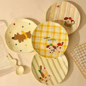 Delicious Dishes Ceramic Plates Light Luxury Restaurant Afternoon Tea Cute Desserts Fruit Plate Exquisite Household Tableware