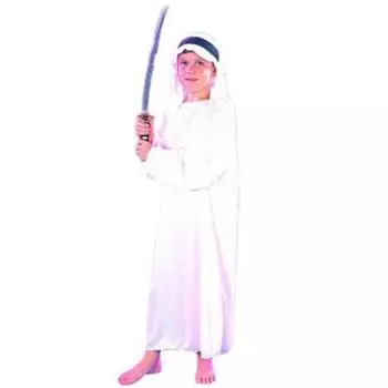 Delightful Middle Childrens Eastern Prince Outfit In Soft Polyester For Boys And Girls White,S