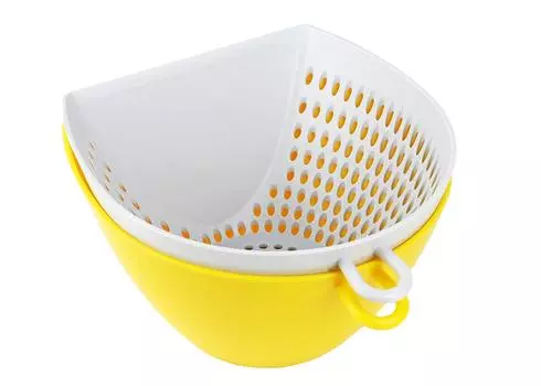 DELISH KITCHEN Pearl Metal Bowl Yellow 650ml Chili Tori Colander Bowl CC-1339 жёлтый