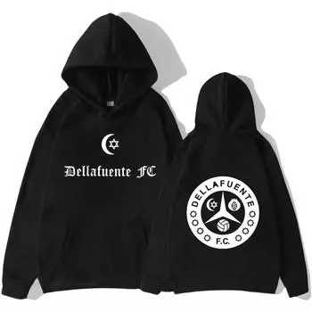 Dellafuente Hoodies Rap Print Толстовка с капюшоном Мужская одежда Зимняя готическая мужская с длинным рукавом Sudadera Женская S