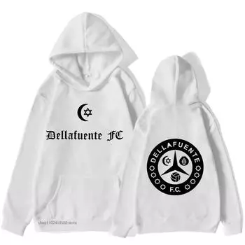 Dellafuente Hoodies Rap Print Толстовка с капюшоном Мужская одежда Зимняя готическая мужская с длинным рукавом Sudadera Женская S