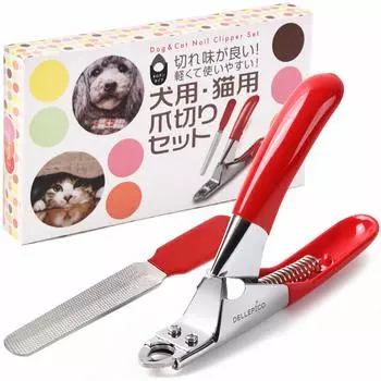 Dellepico Pet Cat Dog Nail Dog Nail Nail Nail Гильотина для ногтей для кошек Пилка В комплекте Машинки для стрижки, Машинки для стрижки, Машинки для стрижки, Уход, Тип, Кошки, Собаки, (красный),