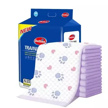 Dellion Pet Super 25 Туалет для собак и кошек, приучение к мочеиспусканию, без запаха, широкий, 60 простыней, широкий, шт., простыни, простыни, простыни, дезодорант, впитывающий, с узором,