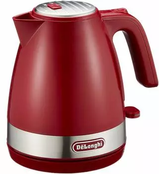 DeLonghi Electric Kettle Active Series Italian Design One Push Open Foreign Matter Prevention Filter Easy to See Water Meter Power Cord Holder 3 Year