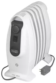 DeLonghi Oil Heater Pure White Medium Gray 5 Mini Fins NJM0505 + L-shaped [For 1~3 Tatami]
