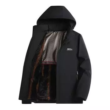 Деловая хлопковая куртка с утолщенным и плюшевым утеплителем, термокуртка из хлопка XXXXXL