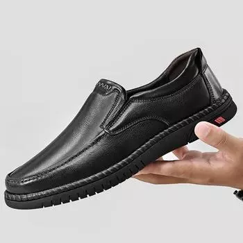 Деловая кожаная обувь. Мужской новый костюм. Дышащая рабочая повседневная обувь с мягкой подошвой и одной педалью. 38