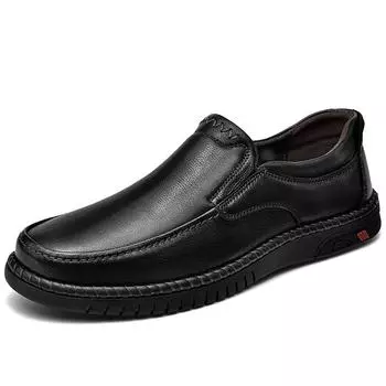 Деловая кожаная обувь. Мужской новый костюм. Дышащая рабочая повседневная обувь с мягкой подошвой и одной педалью. 38