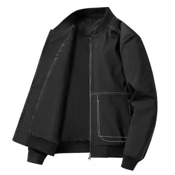 Деловая куртка Мужская мода с бейсбольным воротником Большая повседневная универсальная куртка 8XL M чёрный