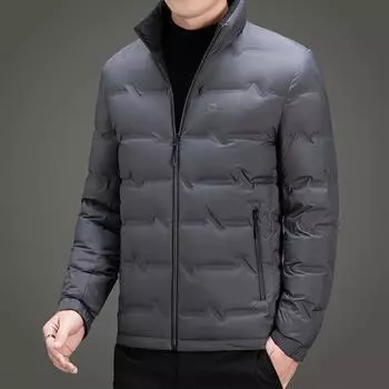 Деловая куртка-пуховик с воротником-стойкой, осень и зима, новая повседневная короткая белая утиная пуховая куртка для мужчин среднего возраста, теплая и модная M