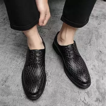Деловая обувь для мужчин, черные деловые кожаные новые мужские туфли-броги, мужские кожаные туфли в британском стиле, мужские модельные туфли яппи 37 чёрный