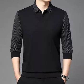 Деловая праздничная толстовка с капюшоном, мужская повседневная теплая футболка с длинным рукавом, рубашка поло, базовая рубашка XXXXL