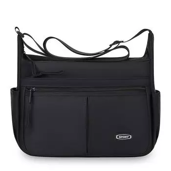 Деловая сумка через плечо большой вместимости, сумка кроссбоди из Оксфорда, многослойная сумка для поездок на работу для мужчин чёрный