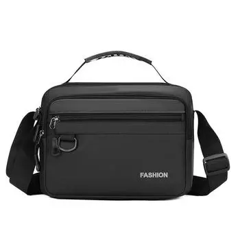 Деловая сумка Мужская сумка через плечо Большой вместимости Многослойная сумка кроссбоди чёрный