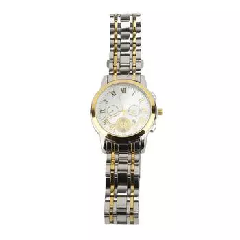 Деловое платье Мужские часы Двухцветные из нержавеющей стали Водонепроницаемые Светящиеся Аналоговые Кварцевые часы С белый